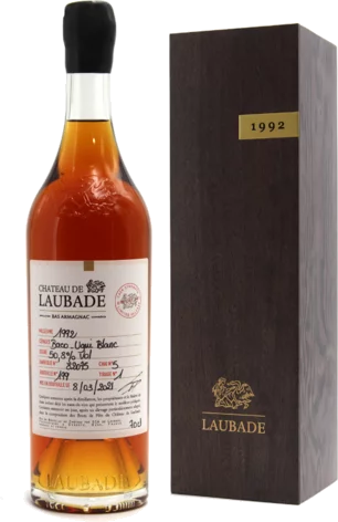 LAUBADE BAS ARMAGNAC CASK STRENGTH 101.6 PF 1992 BRUT DE FUT 750ML
