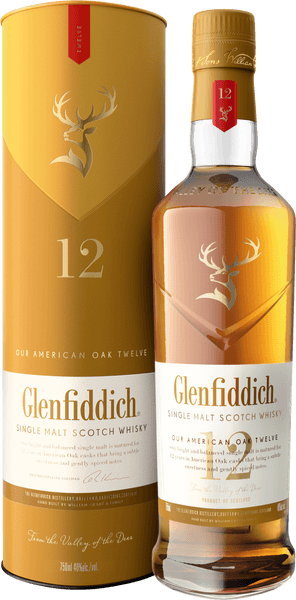 GLENFIDDICH 12 YRS SINGLE MALT SCOTCH AMERICAN OAK 750ML